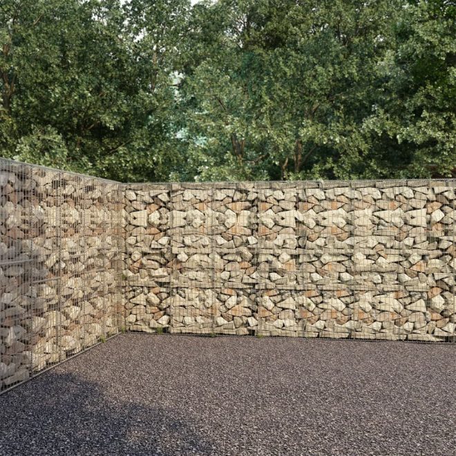 Gabion Wall with Covers Galvanised Steel – 600x30x200 cm