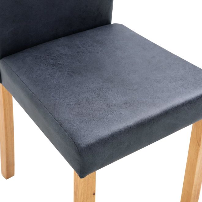 Dining Chairs Faux Suede Leather – Grey, 2