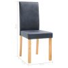 Dining Chairs Faux Suede Leather – Grey, 2