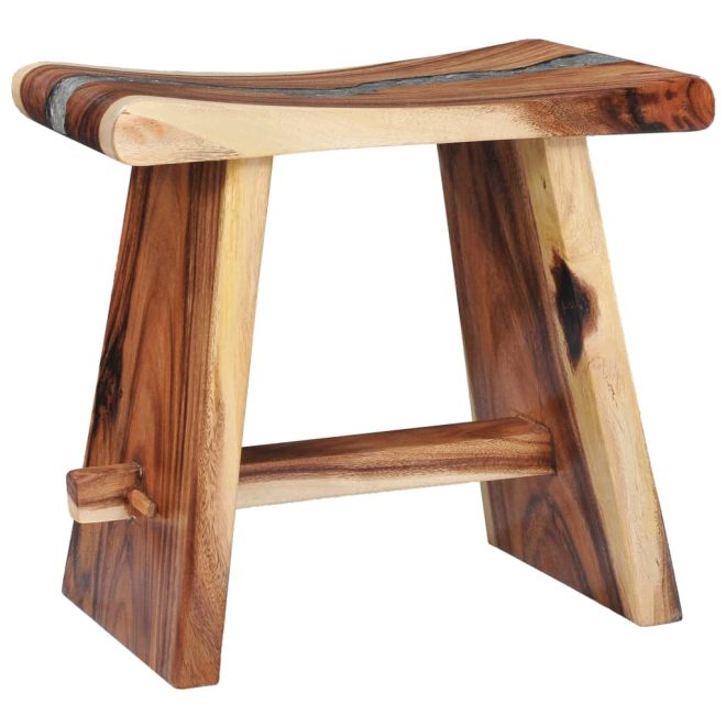 Stool Solid Suar Wood and Polyresin