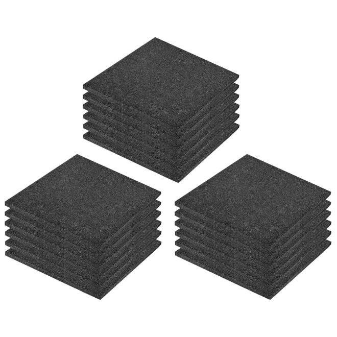 Fall Protection Tiles Rubber 50x50x3 cm – Black, 18