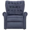 Reclining Chair Grey Faux Suede Leather