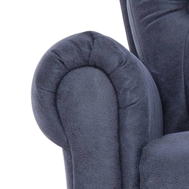 Reclining Chair Grey Faux Suede Leather