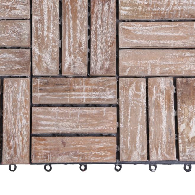 Decking Tiles 30×30 cm Solid Reclaimed Wood – White, 11