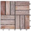 Decking Tiles 30×30 cm Solid Reclaimed Wood – White, 11