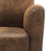 Sofa Chair Brown Faux Suede Leather