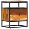 Eastham Bedside Cabinet 40x30x50 cm Solid Reclaimed Wood and Steel