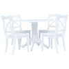 5 Piece Dining Set Solid Rubber Wood – White