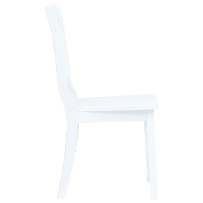 5 Piece Dining Set Solid Rubber Wood – White