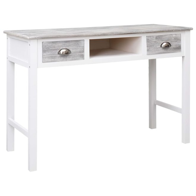 Writing Desk 110x45x76 cm Wood – White and Grey