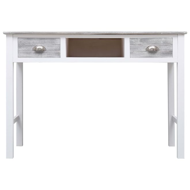 Writing Desk 110x45x76 cm Wood – White and Grey