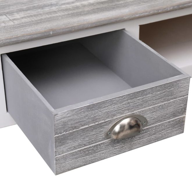 Writing Desk 110x45x76 cm Wood – White and Grey