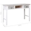 Writing Desk 110x45x76 cm Wood – White and Grey