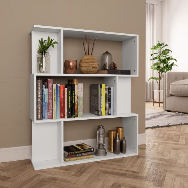 Book Cabinet/Room Divider 80x24x96 cm Engineered Wood – White