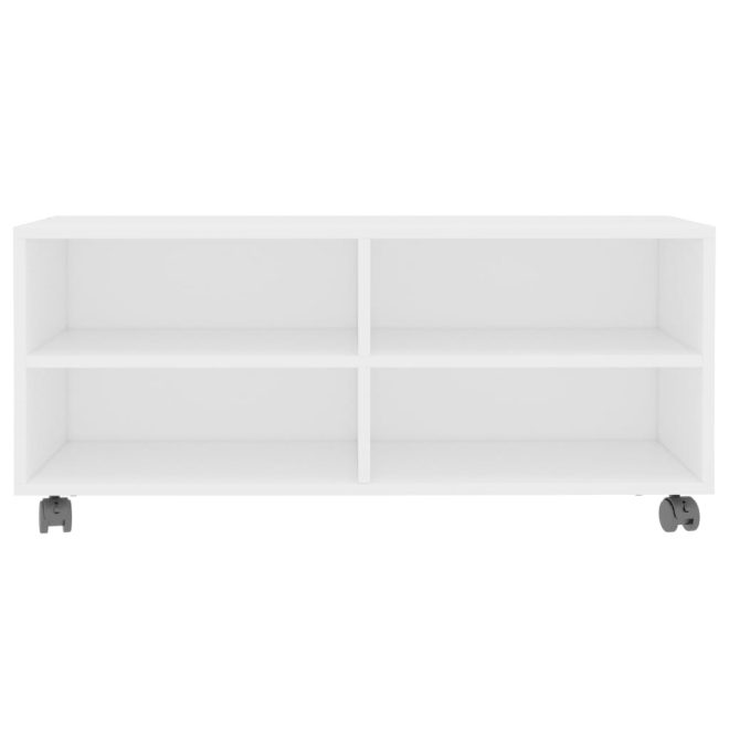 Tarpon TV Cabinet with Castors 90x35x35 cm Engineered Wood – White