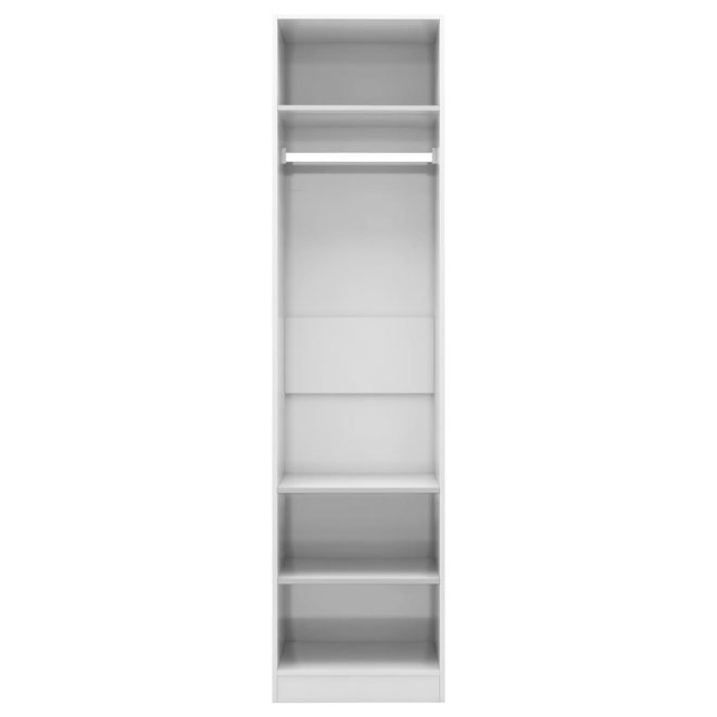 Wardrobe Engineered Wood – 50x50x200 cm, High Gloss White