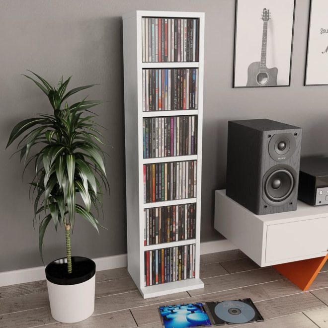 CD Cabinet 21x20x88 cm Engineered Wood – White