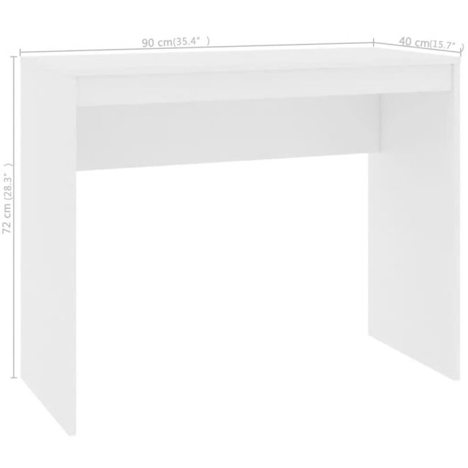 Desk 90x40x72 cm Engineered Wood – White