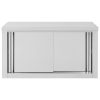 Kitchen Wall Cabinet with Sliding Doors Stainless Steel – 90x40x50 cm