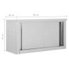 Kitchen Wall Cabinet with Sliding Doors Stainless Steel – 90x40x50 cm