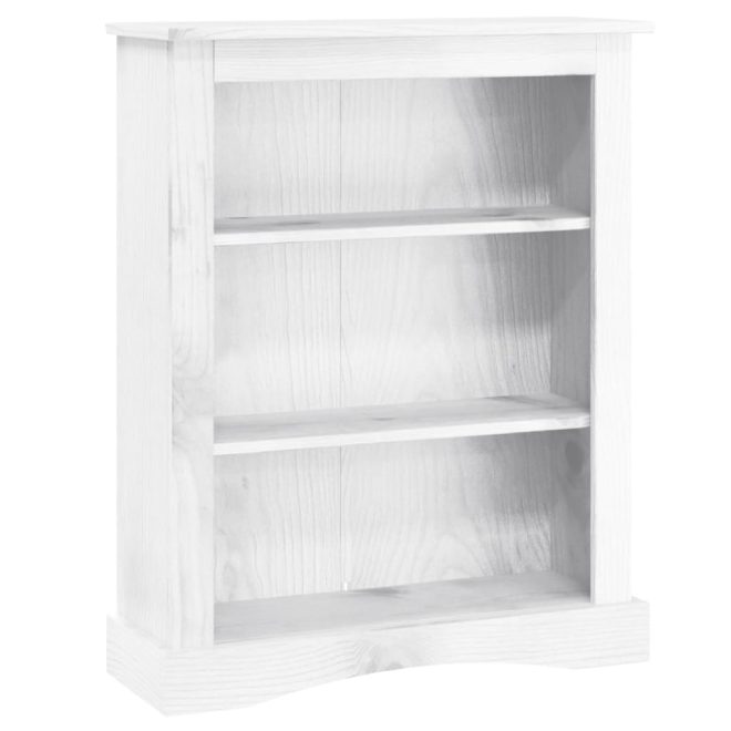 3-Tier Bookcase Mexican Pine Corona Range White 81x29x100 cm