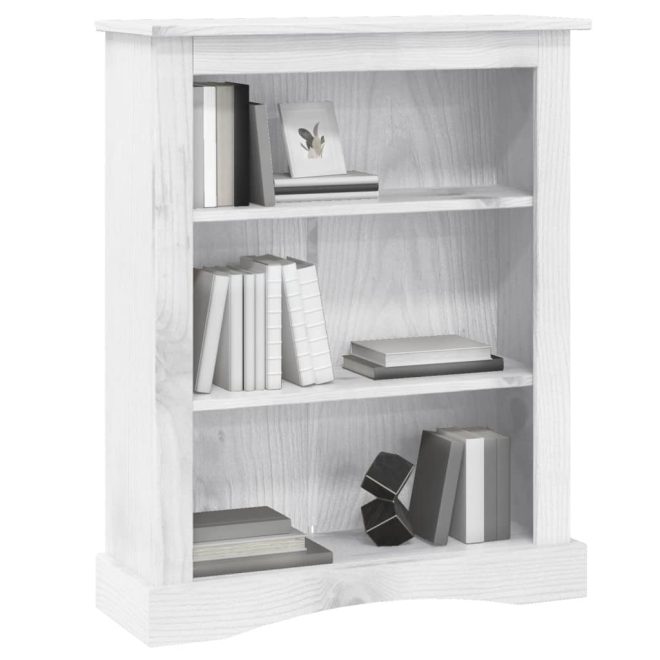 3-Tier Bookcase Mexican Pine Corona Range White 81x29x100 cm