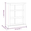 3-Tier Bookcase Mexican Pine Corona Range White 81x29x100 cm