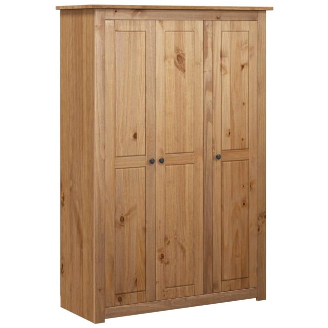 3-Door Wardrobe Pine Panama Range – 118x50x171.5 cm, Brown