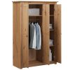 3-Door Wardrobe Pine Panama Range – 118x50x171.5 cm, Brown