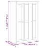 3-Door Wardrobe Pine Panama Range – 118x50x171.5 cm, Brown