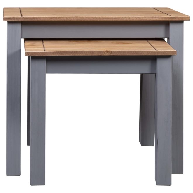 Nesting Tables 2 pcs Solid Pine Wood Panama Range – Grey