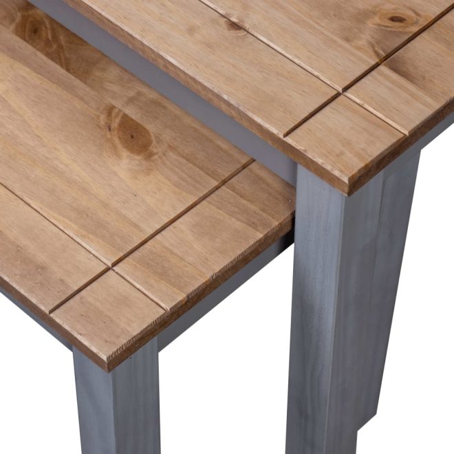 Nesting Tables 2 pcs Solid Pine Wood Panama Range – Grey