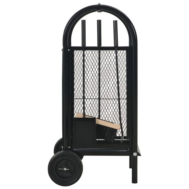 Firewood Cart Black 30x35x81 cm Steel