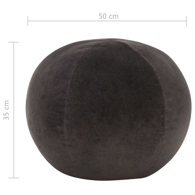 Pouffe Cotton Velvet 50×35 cm – Anthracite