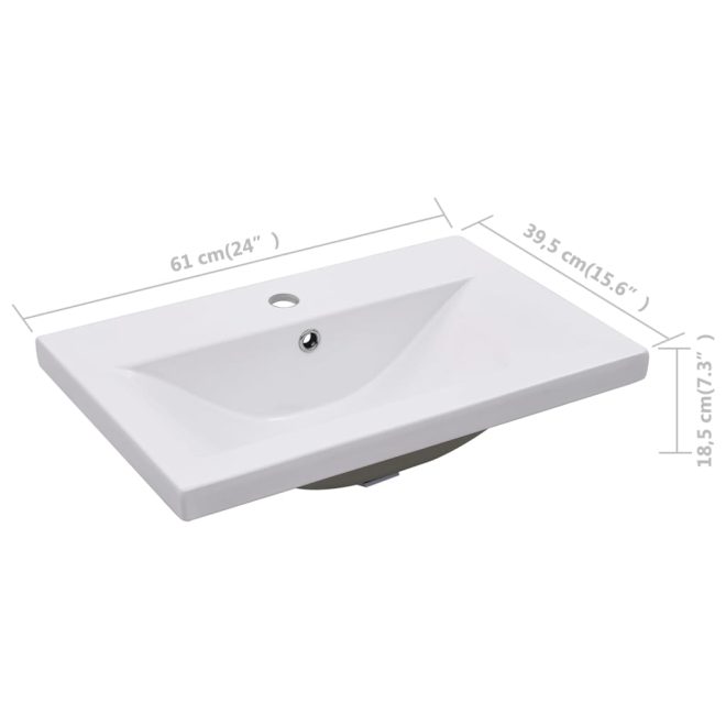 Built-in Basin Ceramic White – 61×39.5×18.5 cm