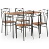 Dining Set MDF and Steel Brown – 5