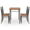 Dining Set MDF and Steel Brown – 5