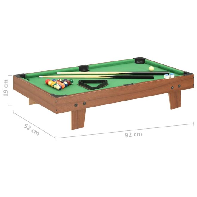 3 Feet Mini Pool Table 92x52x19 cm – Brown and Green