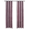 Blackout Curtains with Rings 2 pcs Velvet – 140×245 cm, Antique Pink