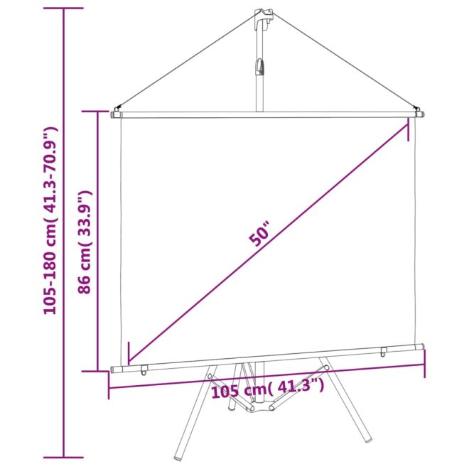 Projection Screen with Tripod – 50″ 4:3