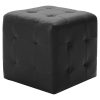 Pouffe 2 pcs 30x30x30 cm Faux Leather – Black