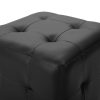 Pouffe 2 pcs 30x30x30 cm Faux Leather – Black