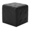 Pouffe 2 pcs 30x30x30 cm Faux Leather – Black