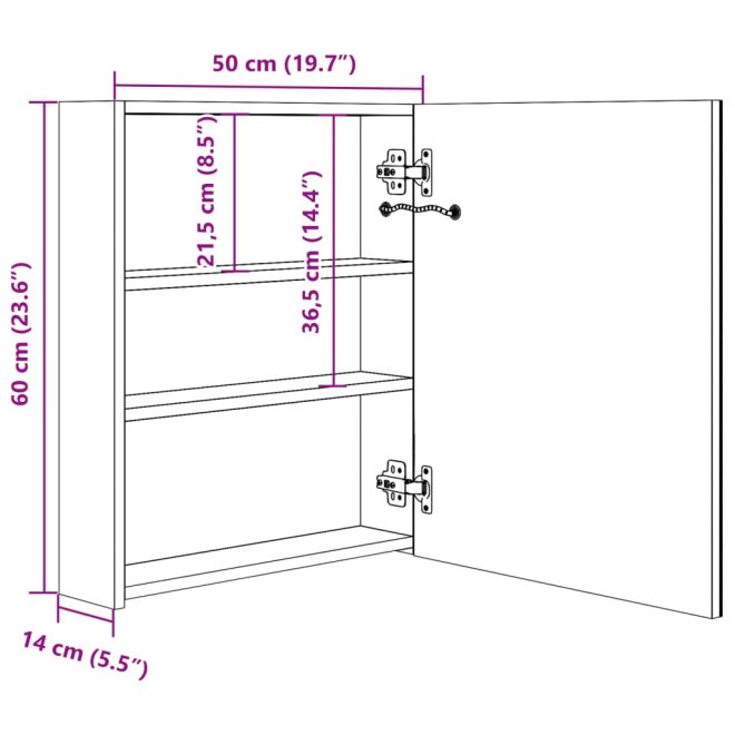 LED Bathroom Mirror Cabinet – 50×13.5×60 cm