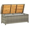 Garden Storage Bench 120 cm Poly Rattan – Grey