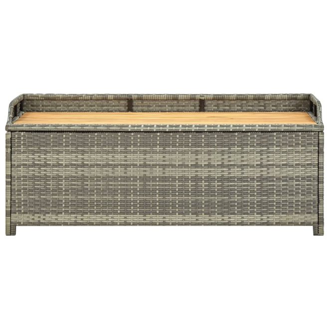 Garden Storage Bench 120 cm Poly Rattan – Grey