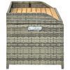 Garden Storage Bench 120 cm Poly Rattan – Grey