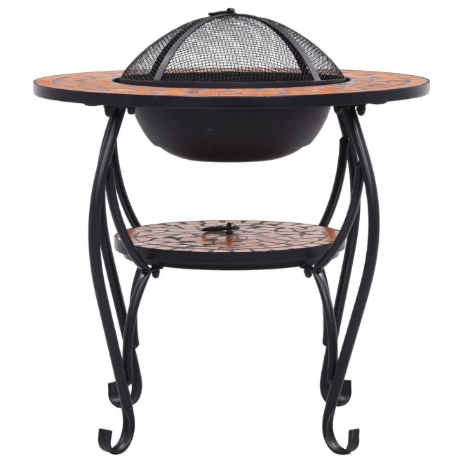 Mosaic Fire Pit Table 68 cm Ceramic – Terracotta