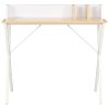 Desk and Natural 80x50x84 cm – White and Brown