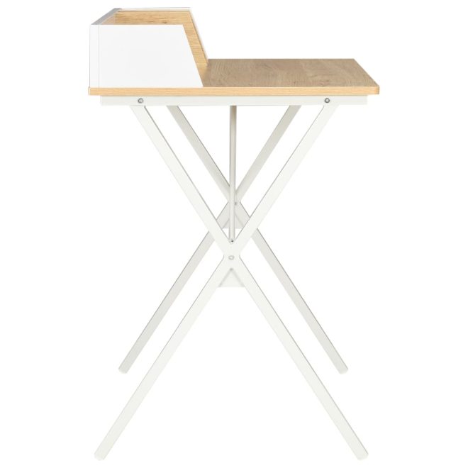 Desk and Natural 80x50x84 cm – White and Brown